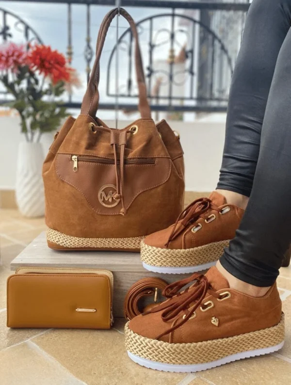 Bolso Yute Billetera Y Calzado Dama - Imagen 3