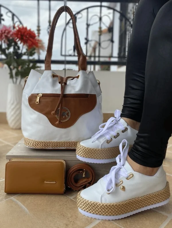 Bolso Yute Billetera Y Calzado Dama - Imagen 2
