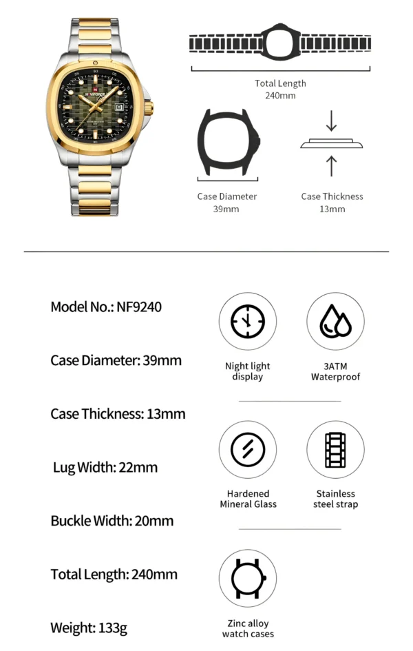 Reloj Naviforce Casual Nf9240 Crono Homb - Imagen 5